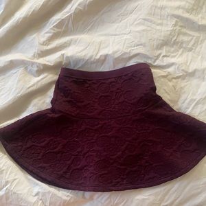 Maroon high waisted mini skirt
